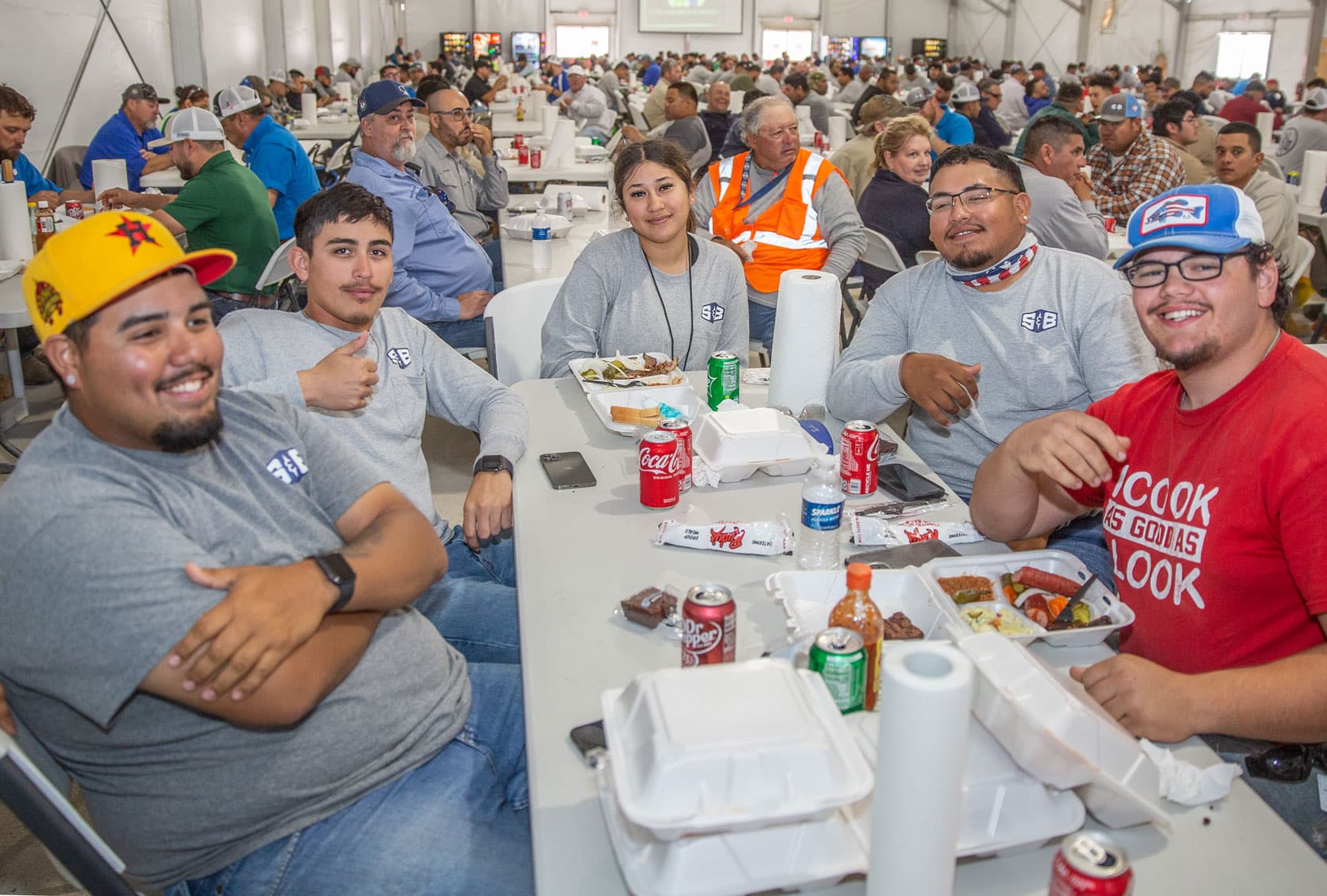 S&B crew members enjoying lunch together