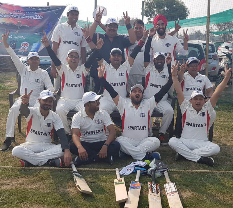 S&B sponsored cricket team group photo