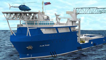 A 3D model of a blue TAI ship