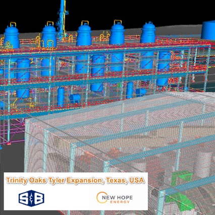 A 3D model of NEW Hope Energy's Advanced Plastics Recycling Unit