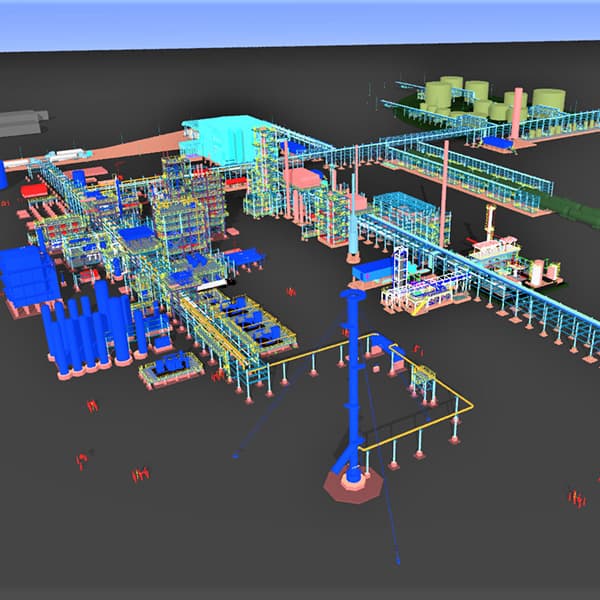 A 3D model of a renewable diesel and GTL complex